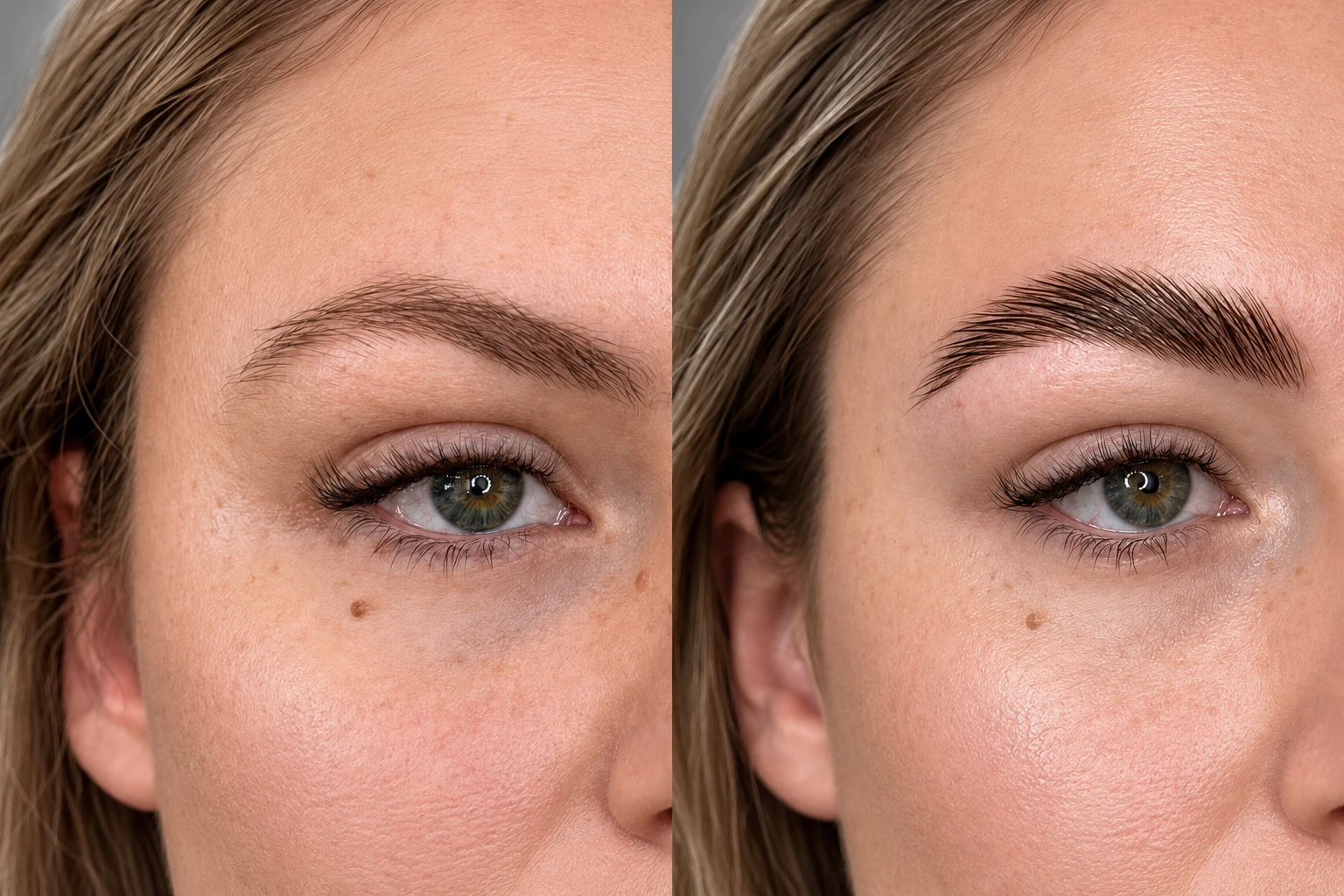 Brow lamination and tint result with fuller, defined brows